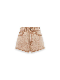 Spur Denim Micro Short in Chocolate Acid Wash