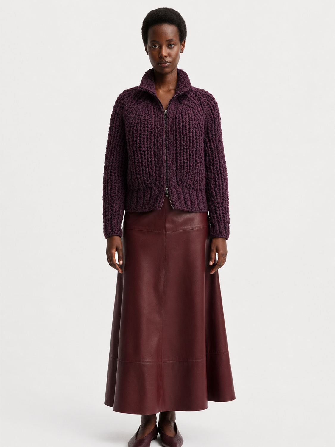 Helosia Strickjacke – Chunky Knit mit Stehkragen