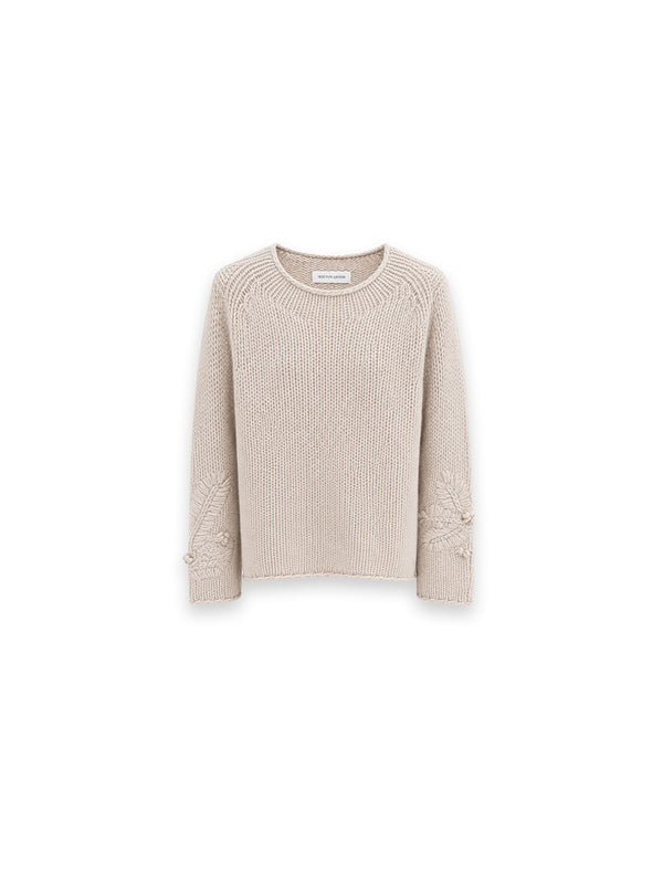 Jylliana Pullover mit kunstvollen Strickdetails an den Ärmeln