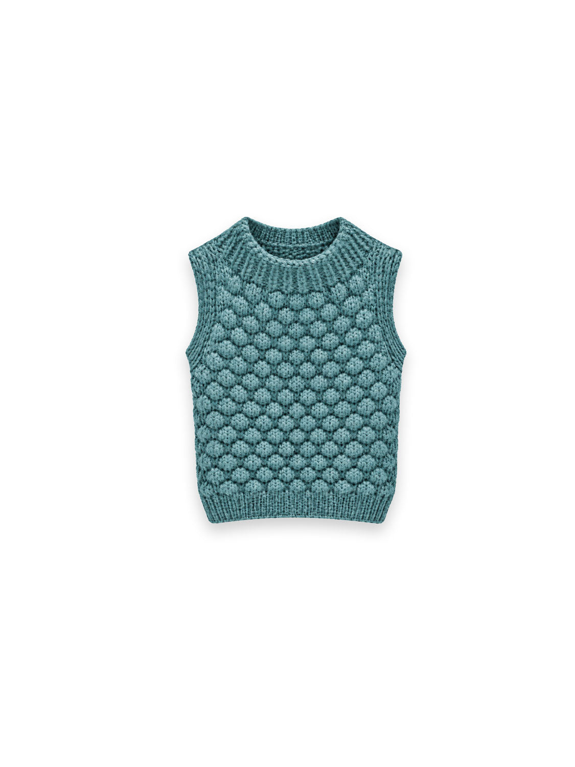 Lysia Pullunder – Handgestrickter Grobstrick mit Noppenmuster
