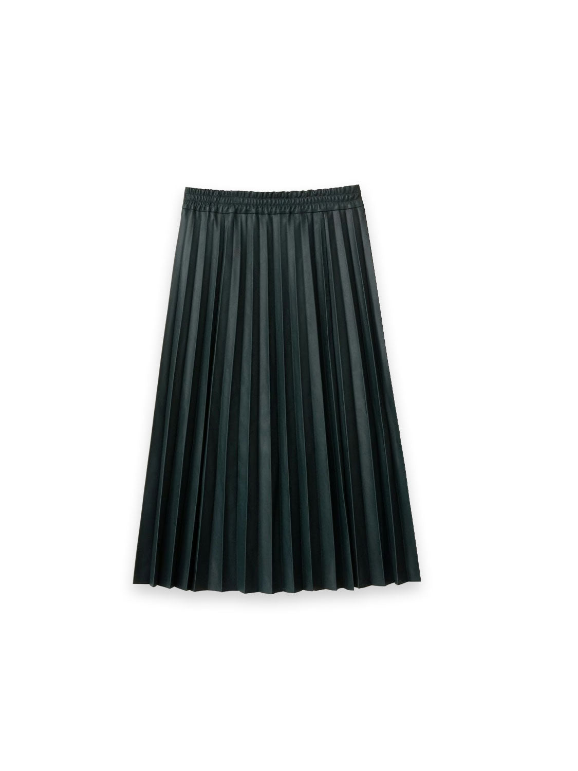 Pamila – Plissierter Leder-Midirock mit elastischem Bund