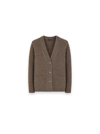 Avelaura Strickjacke mit markanter Wabenstruktur
