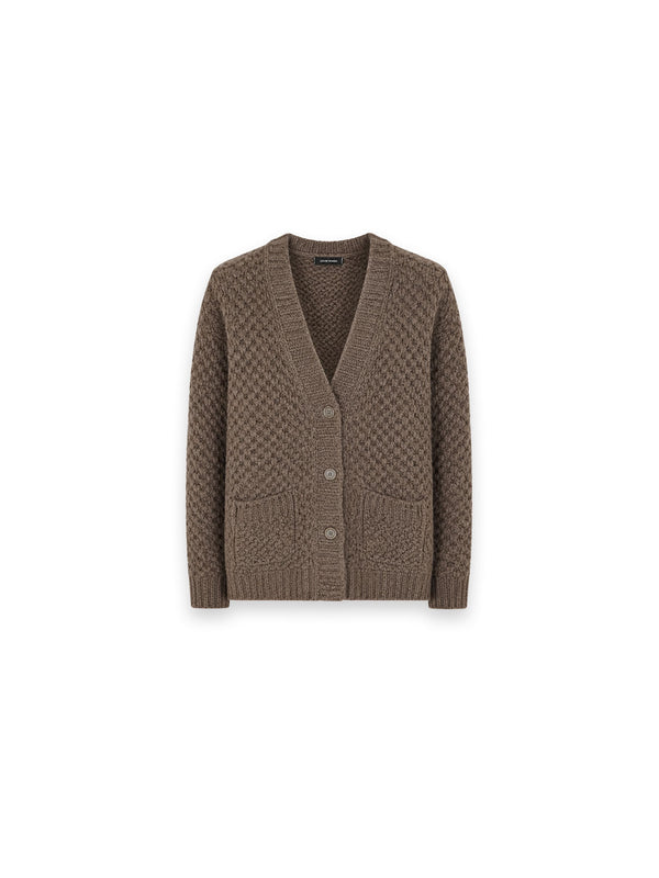 Avelaura Strickjacke mit markanter Wabenstruktur