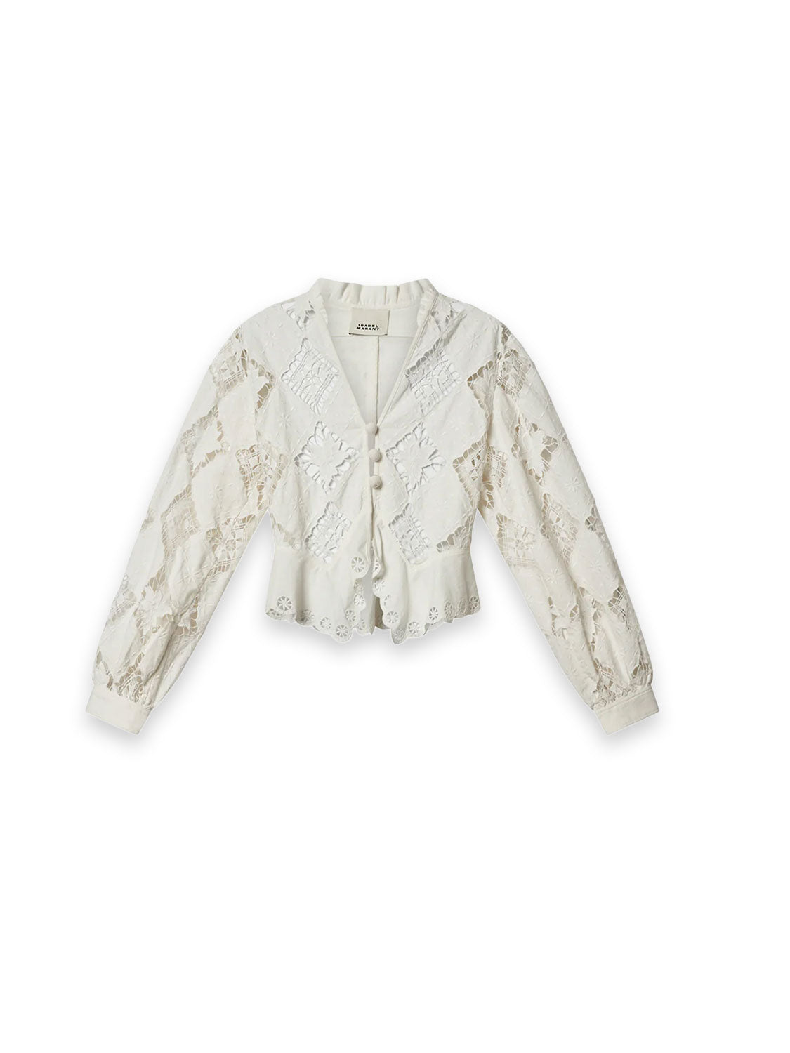 Nina Bluse – Spitzenbluse mit Lochstickerei