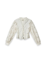 Nina Bluse – Spitzenbluse mit Lochstickerei