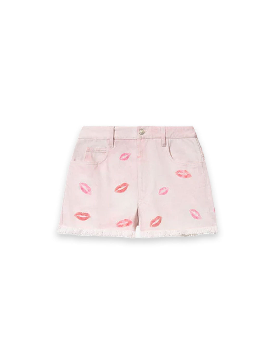 Lesia Shorts – Denim-Shorts mit Lippen-Print