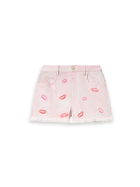 Lesia Shorts – Denim-Shorts mit Lippen-Print
