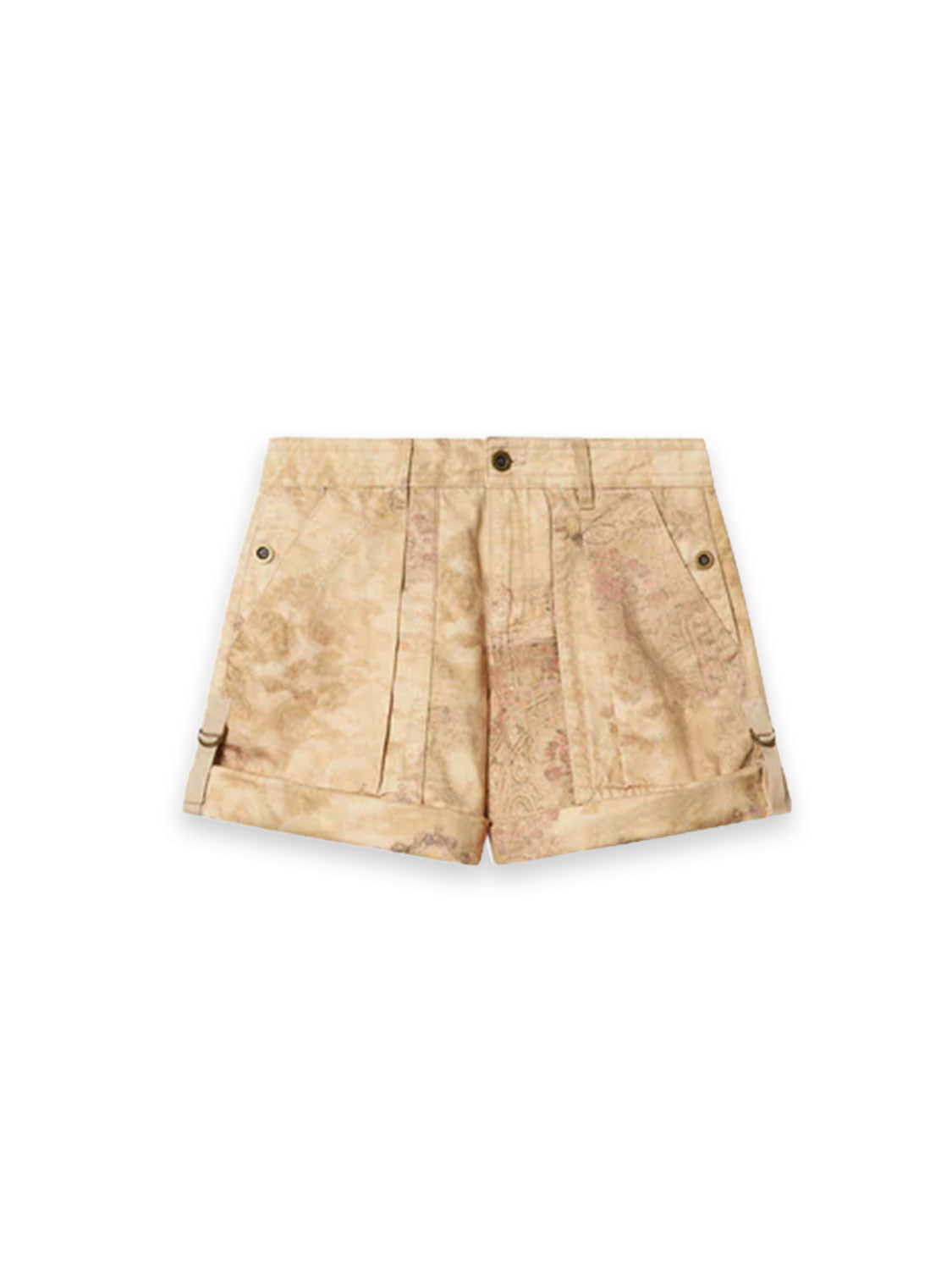 Calissy Shorts – Shorts mit Vintage-Print und Bundfalten