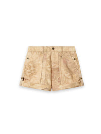Calissy Shorts – Shorts mit Vintage-Print und Bundfalten
