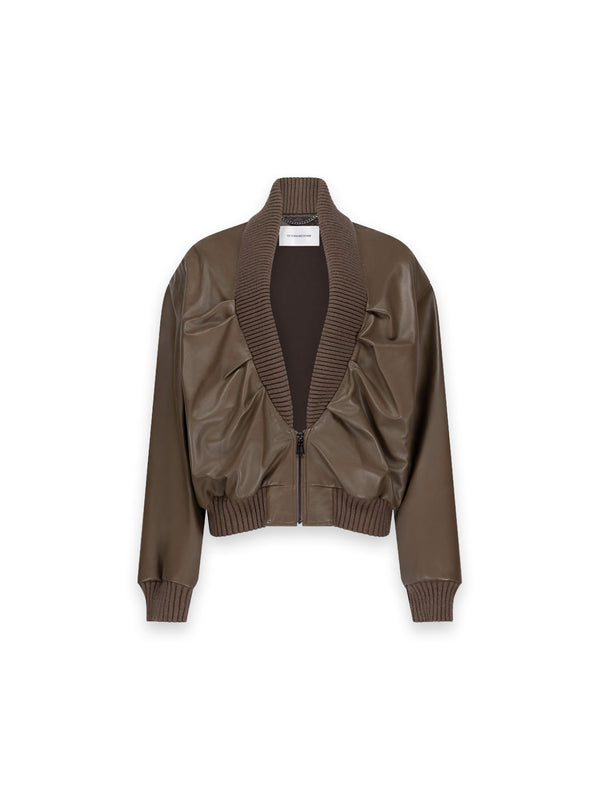 ZANA Bomber-Lederjacke aus Lamm-Nappaleder – Brown