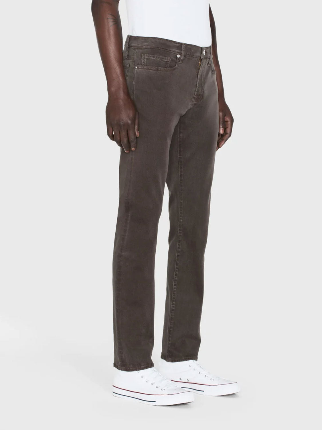 Slim Straight Jeans aus Brushed Twill