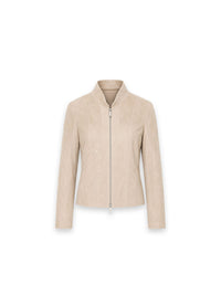 Ayna – Lederjacke mit Stehkragen