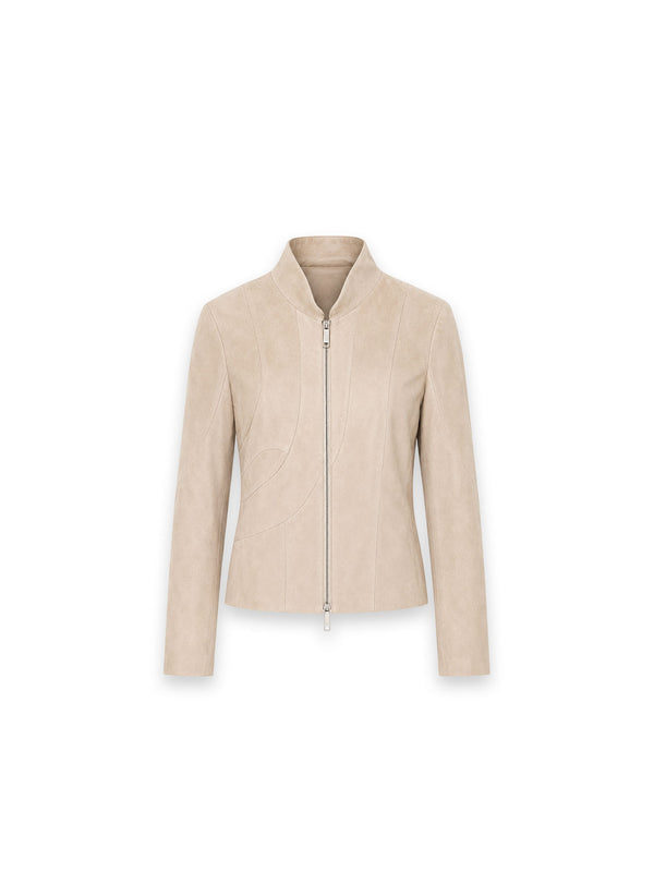 Ayna – Lederjacke mit Stehkragen
