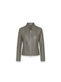 Ayna – Lederjacke mit Stehkragen