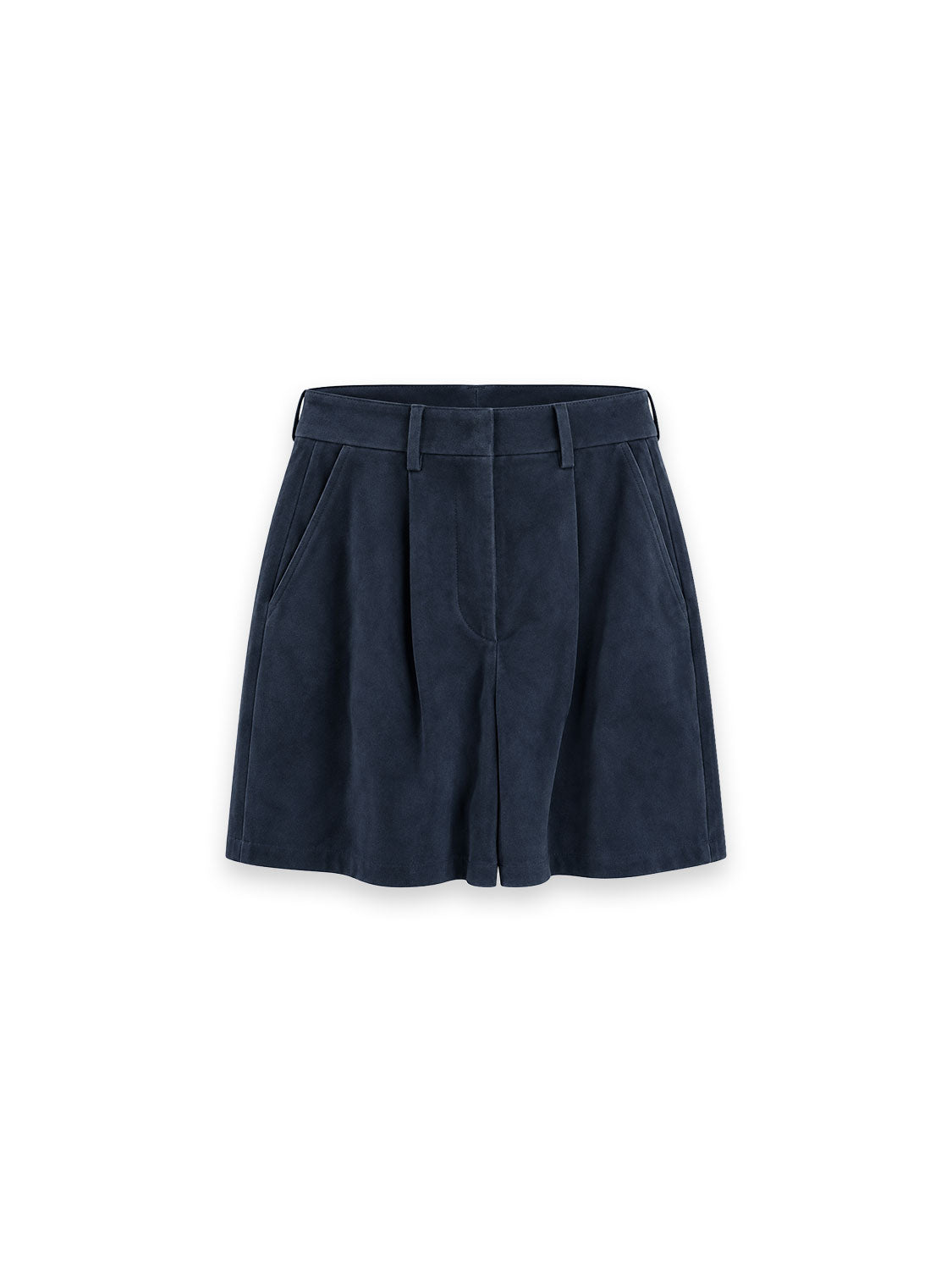 Suze Ledershorts – edles Veloursleder mit klassischer Bundfalte