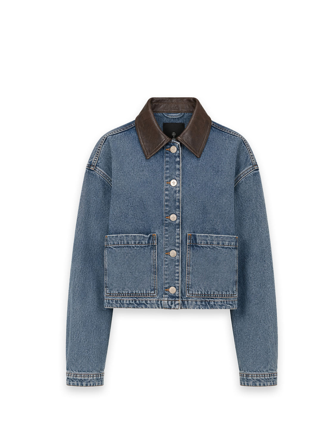 Yuma Jacke – mit kontrastierendem Lederkragen