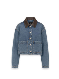 Yuma Jacke – mit kontrastierendem Lederkragen
