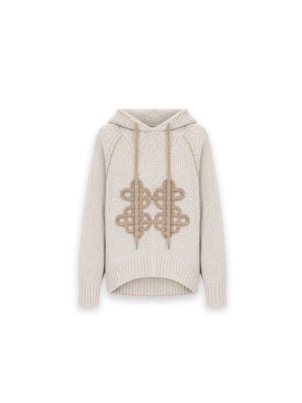 Cashmere-Hoodie mit besonderem Frontdetail