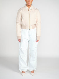 Micro – Kurze Bomberjacke mit Tweed-Details