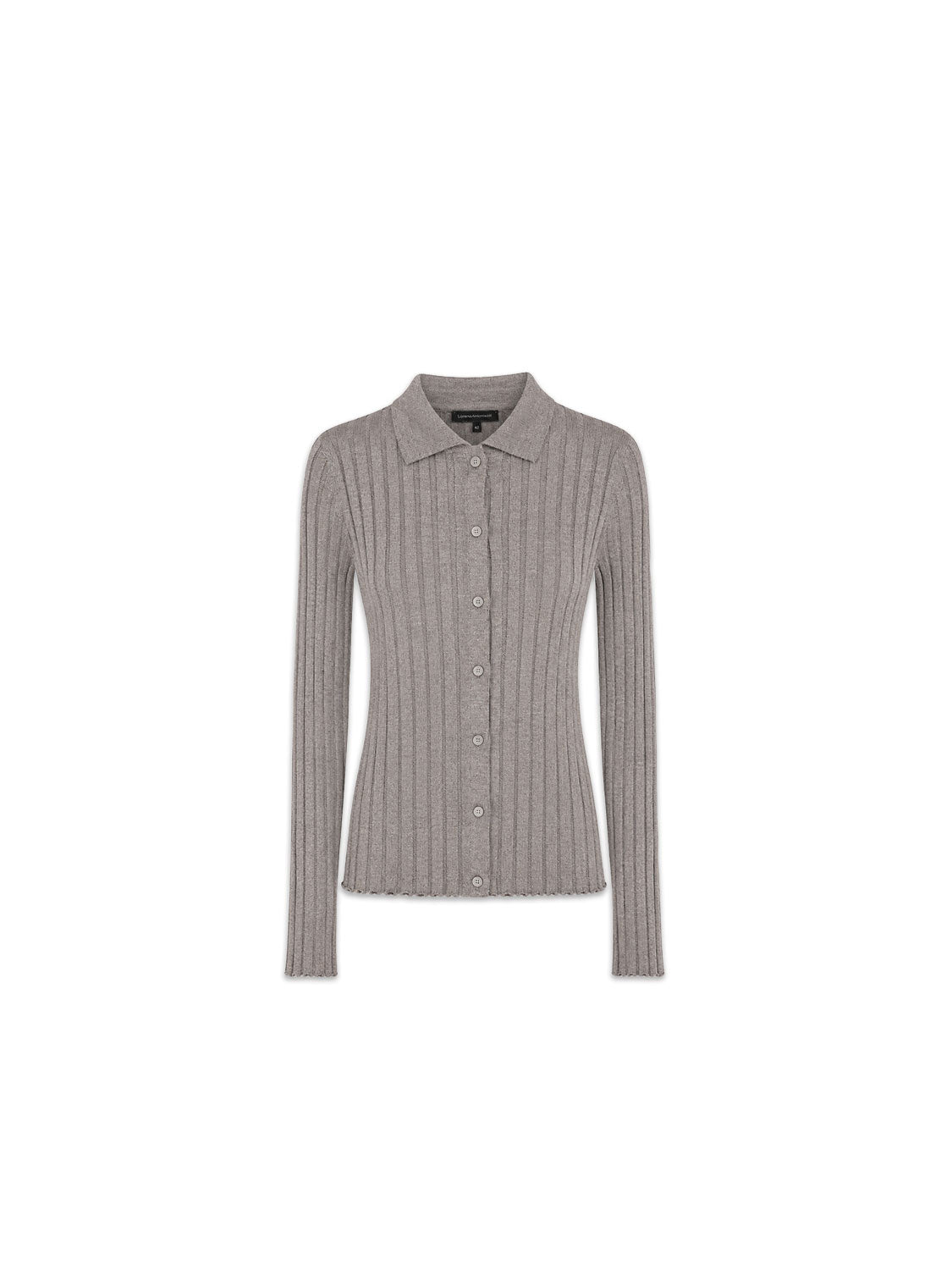 Pullover aus feinem Rippstrick mit Polokragen