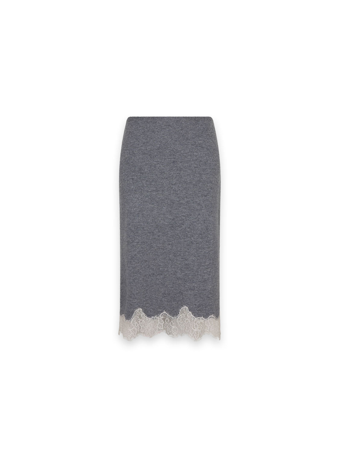 Mia Skirt – Fine knit with contrasting lace hem