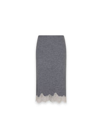 Mia Skirt – Fine knit with contrasting lace hem