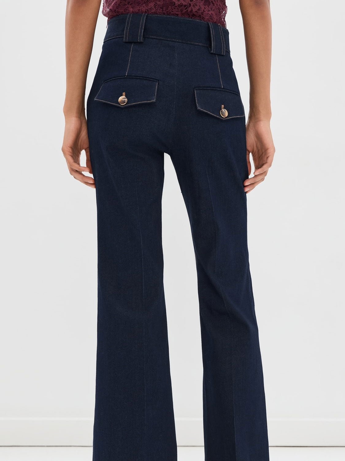 Lancelor Stretch-Denim-Hose – Flared Jeans mit Ziernähten