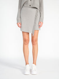 Mette – Cashmere-Minirock mit Fransen-Details