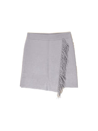 Mette – Cashmere-Minirock mit Fransen-Details