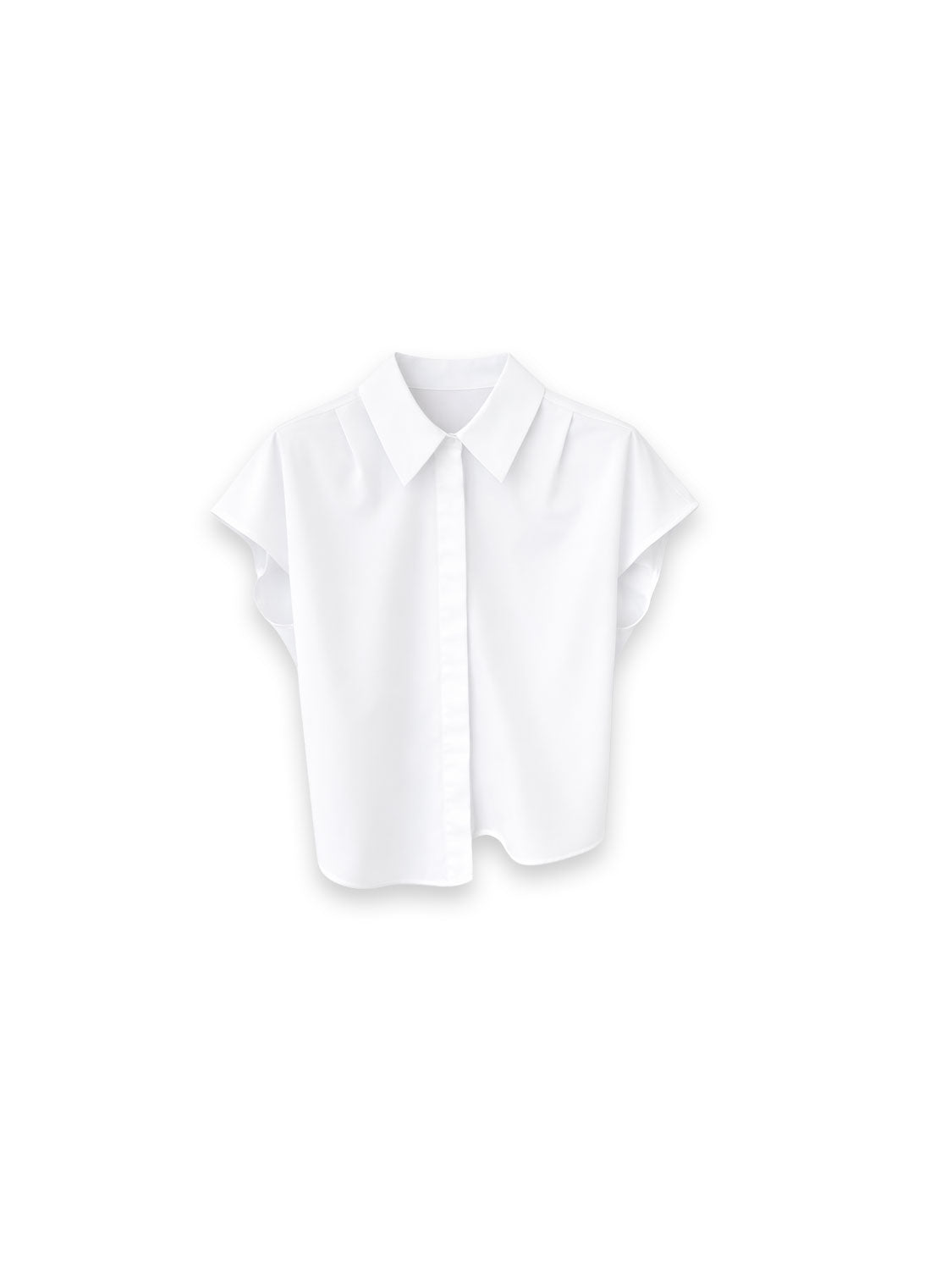 Classic White Bluse aus glattem Baumwollmix mit eleganter Kragenform