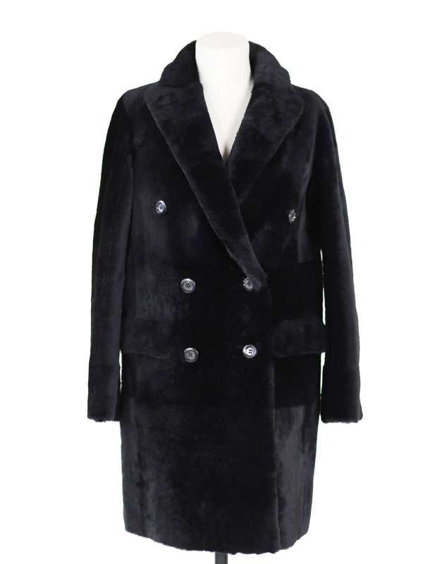 Light Astrakhan – Doppelreihiger Fellmantel