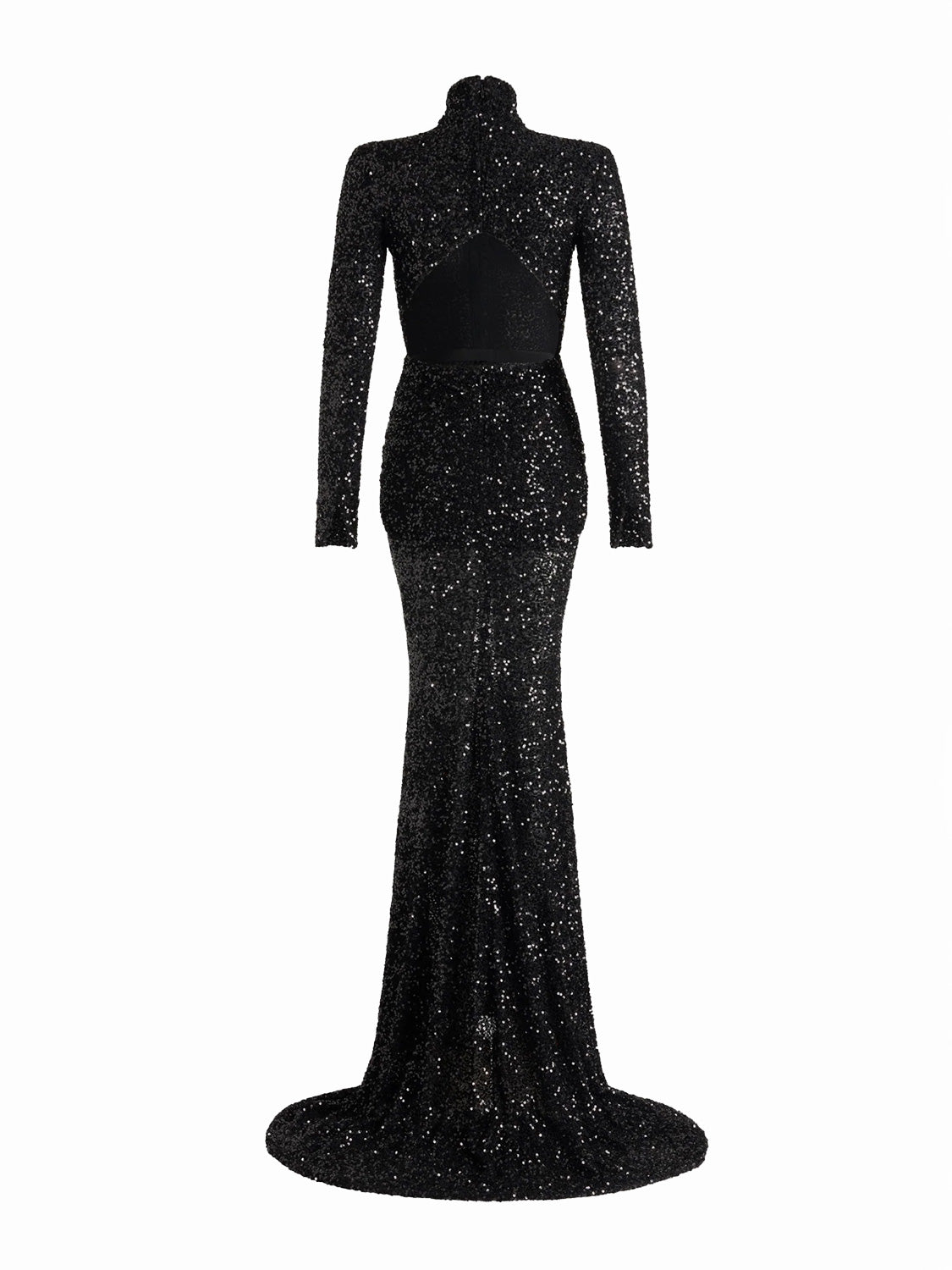 Langes Paillettenkleid mit Schleppe