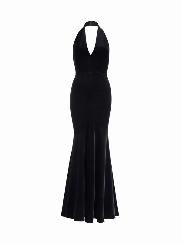 Langes rückenfreies Kleid