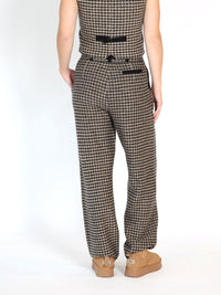 Hose aus Cashmere im Hahnentrittmuster