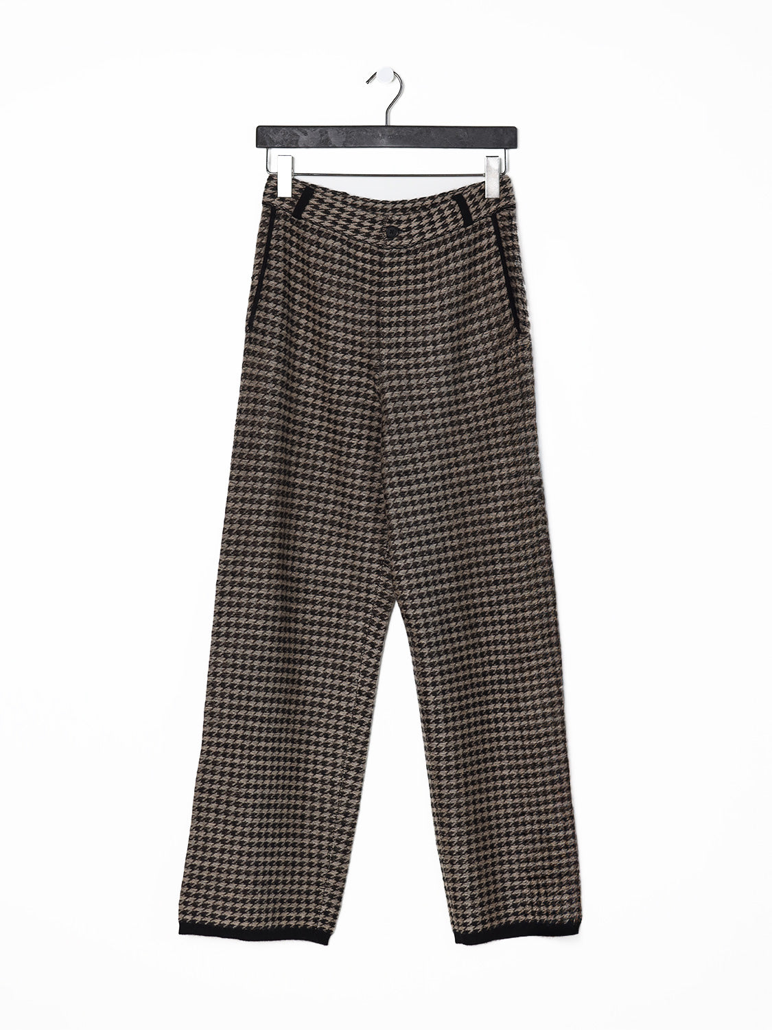 Hose aus Cashmere im Hahnentrittmuster