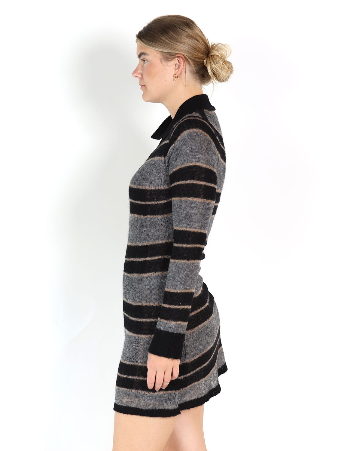 Shadow Plaid – Gestreiftes Polokleid