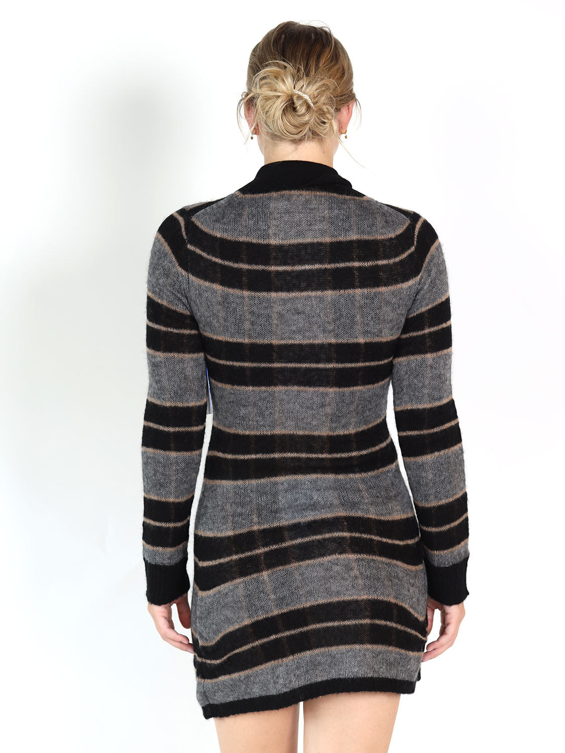 Shadow Plaid – Gestreiftes Polokleid