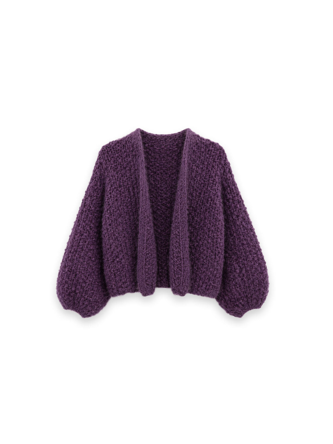 Chunky Strickjacke mit Ballonärmeln