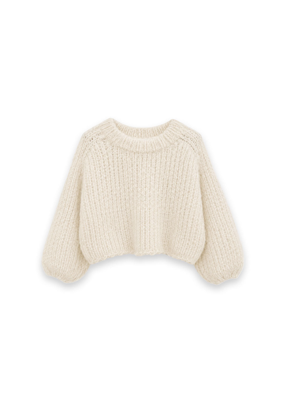 Pullover mit Ballonärmeln aus Woll Alpaka Mix
