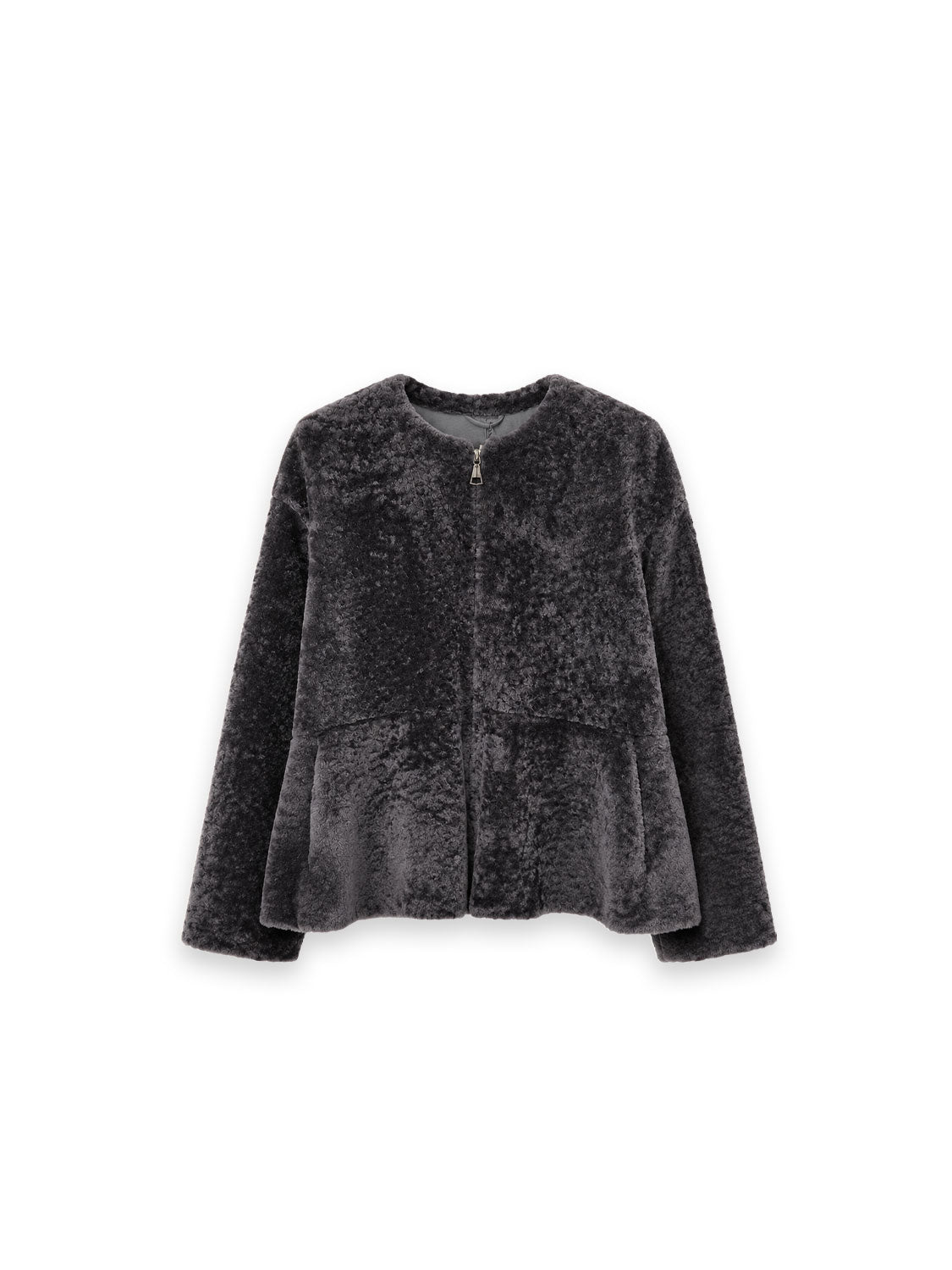 Jacket with a flared silhouette and round neckline