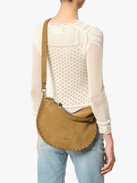 Oskan Soft Zip Veloursledertasche mit Nieten