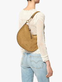 Oskan Soft Zip Veloursledertasche mit Nieten