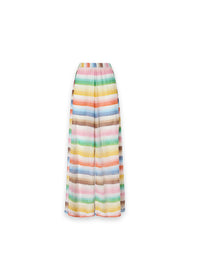 Weite Strickhose mit buntem Allovermuster