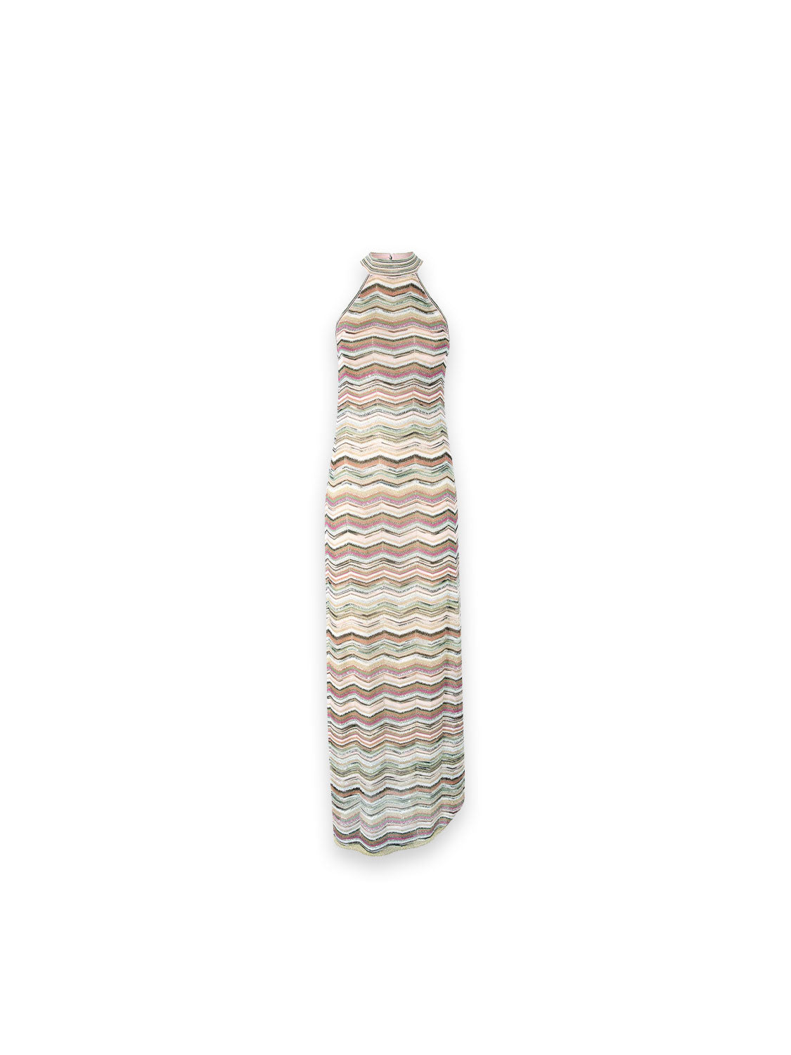 Langes Strickkleid mit Zickzackmuster