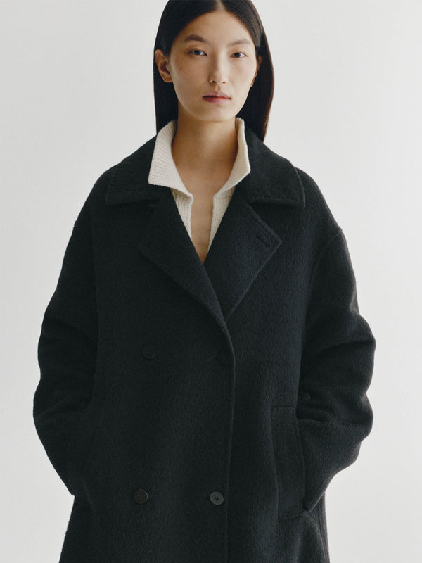 Doublé Textured Coat aus Wolle & Cashmere – Black