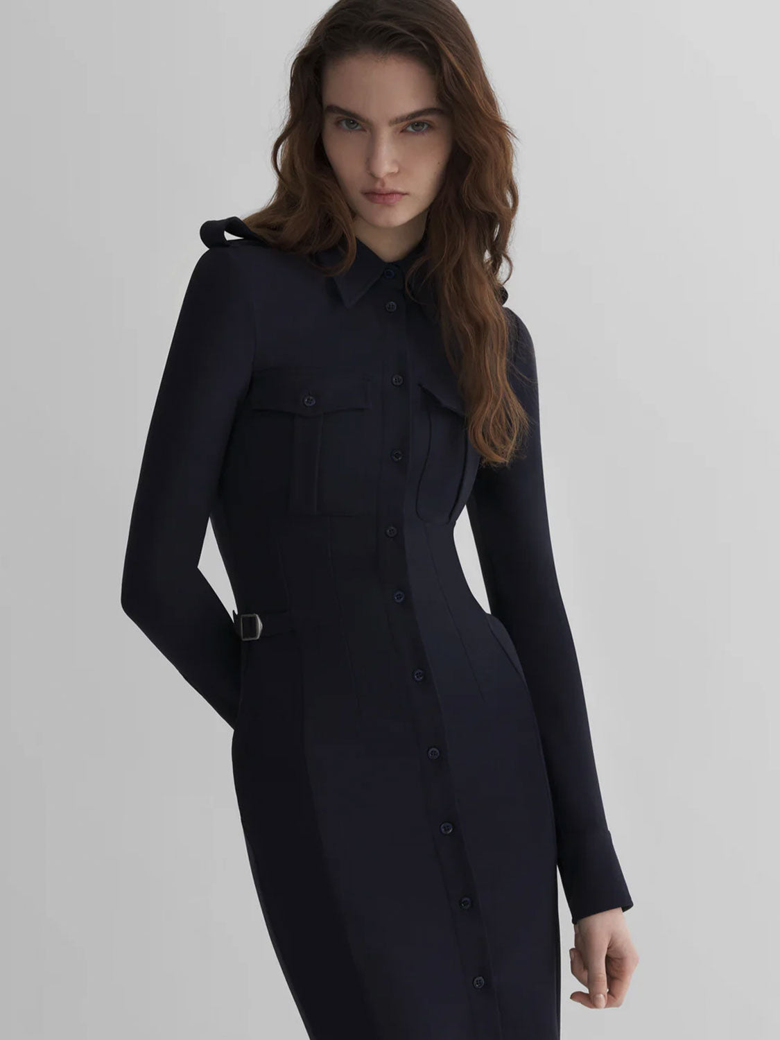 Hemdblusenkleid mit Taillenschnallen