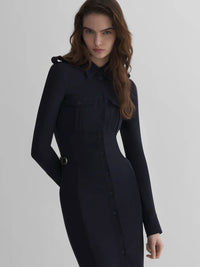 Hemdblusenkleid mit Taillenschnallen
