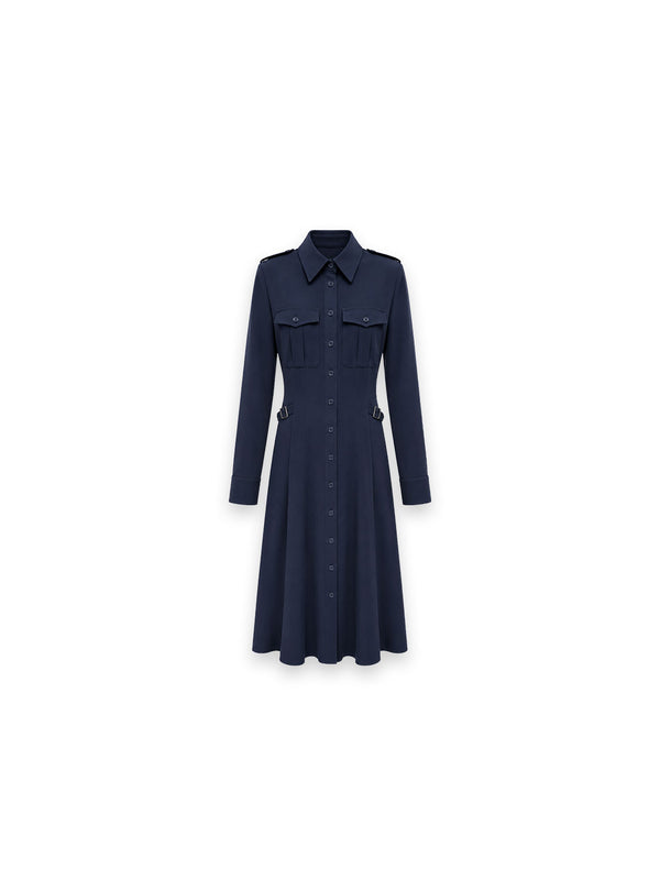 Hemdblusenkleid mit Taillenschnallen