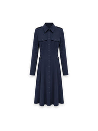Shirt dress with waist buckles