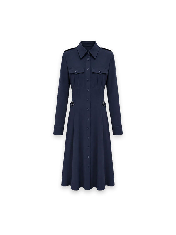 Hemdblusenkleid mit Taillenschnallen
